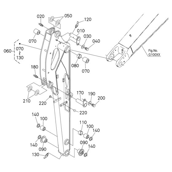 Dipper Arm Assembly for Kubota