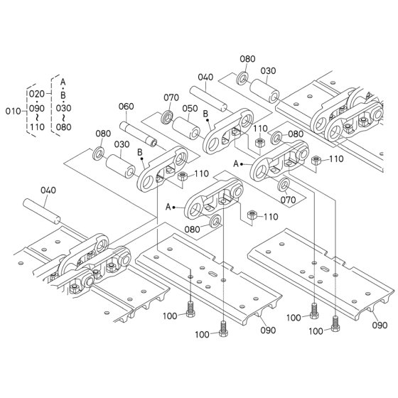 Iron Crawler Assembly for Kubota