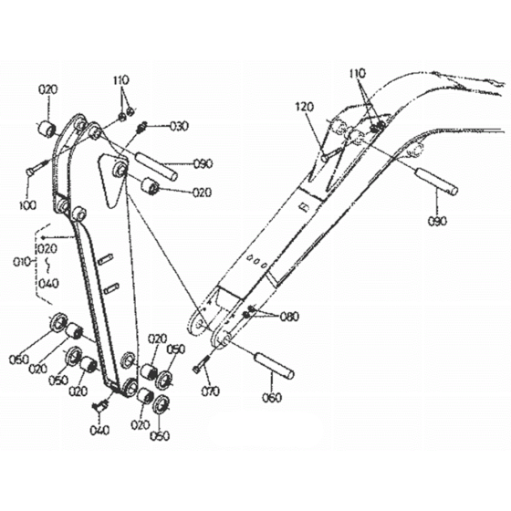 Dipper Arm Assembly for Kubota