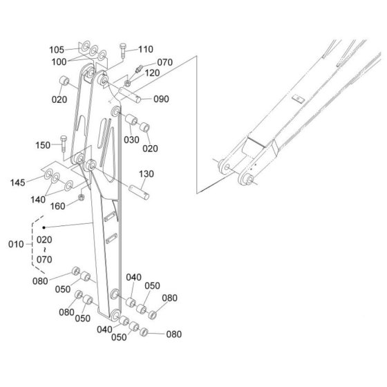 Dipper Arm Assembly for Kubota