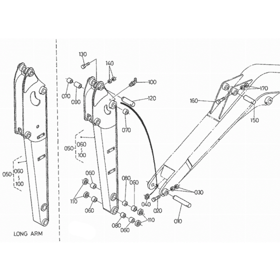 Dipper Arm Assembly for Kubota
