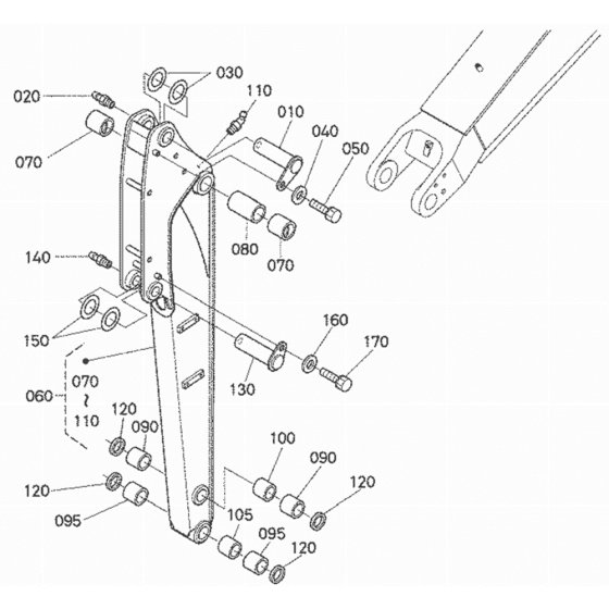 Dipper Arm Assembly for Kubota