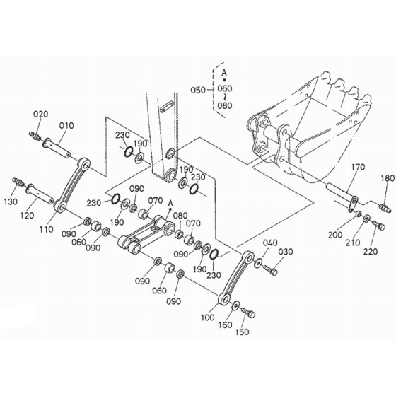 Dipper Arm/Bucket Link Assembly