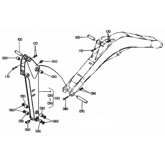 Dipper Arm Assembly for Kubota