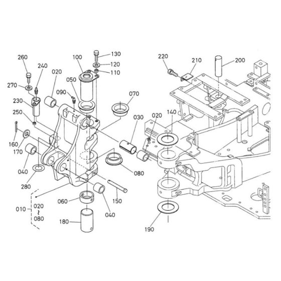 Kingpost Assembly for Kubota KX161-3