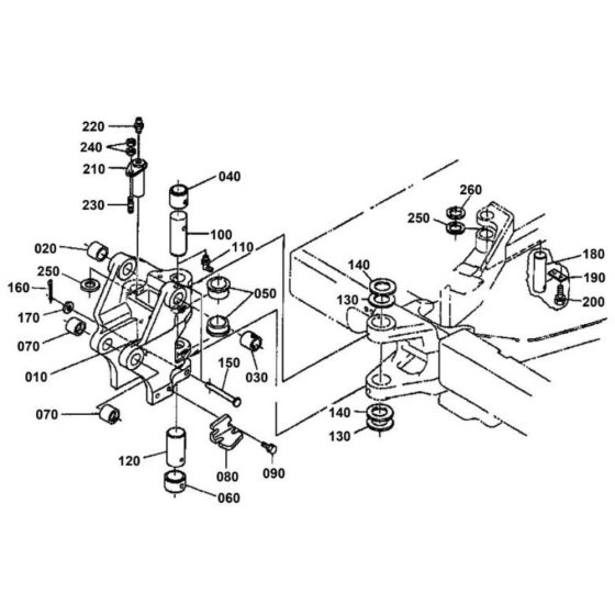 Kingpost Assembly for Kubota KX61-2