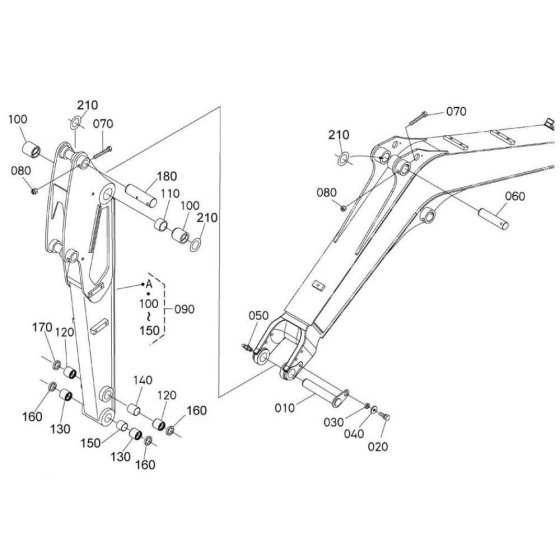 Dipper Arm Assembly for Kubota