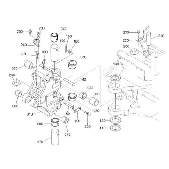 Kingpost Assembly for Kubota KX91-3a2