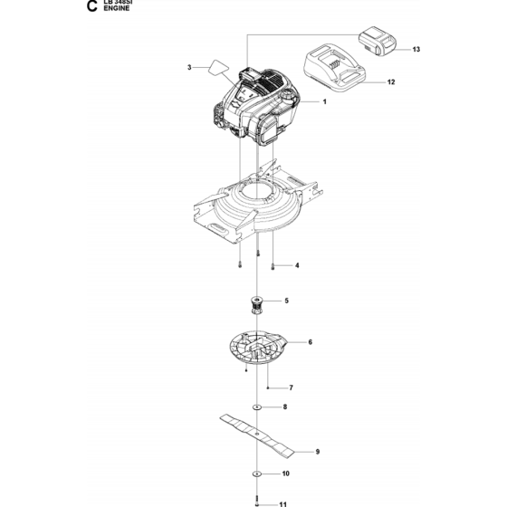 Engine Assembly for Husqvarna LB 348SI