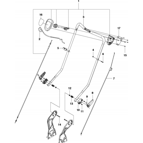 Handle Assembly for Husqvarna LB 48V