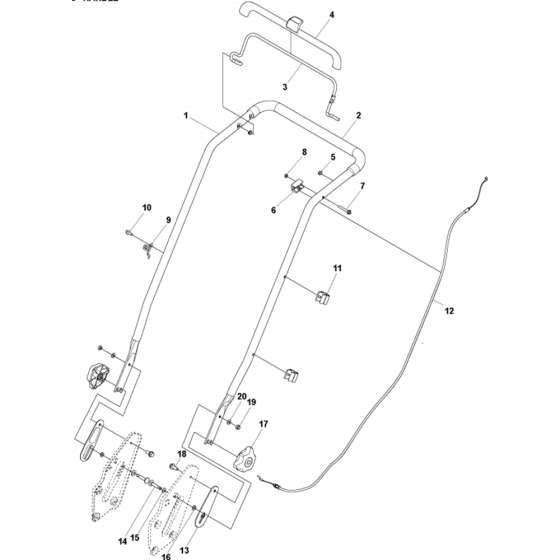 Handle Assembly for Husqvarna LC 247