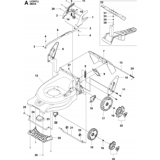 Mower Deck for Husqvarna LC 247Li