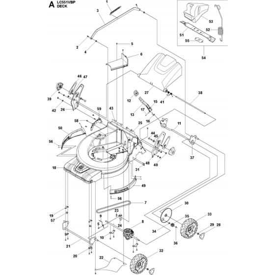 Mower Deck for Husqvarna LC 551VBP