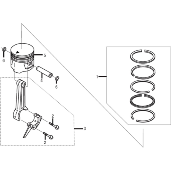 Piston/Rod Assembly for Loncin LC152F