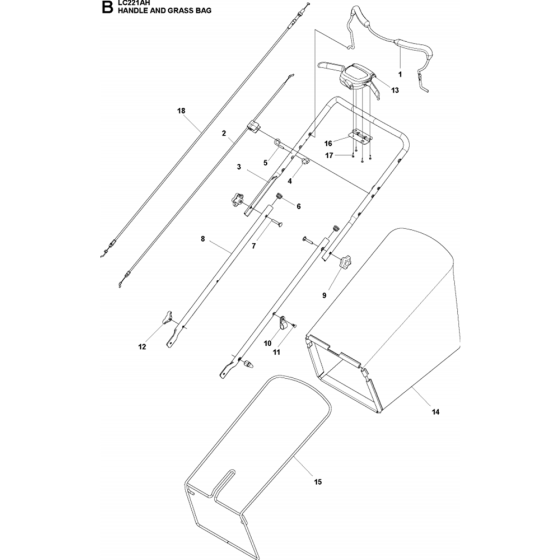 Handle Assembly for Husqvarna LC221AH