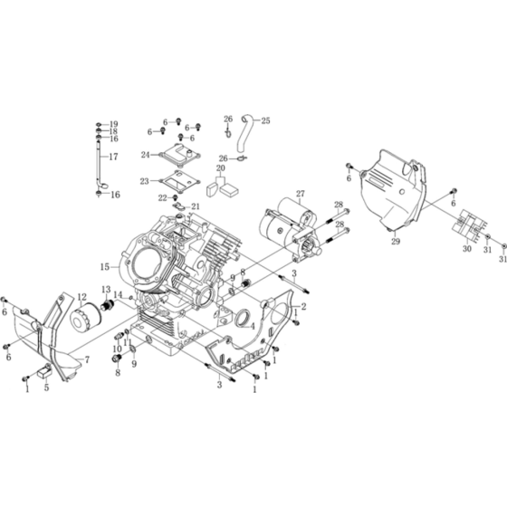 Crankcase-1 Assembly for Loncin