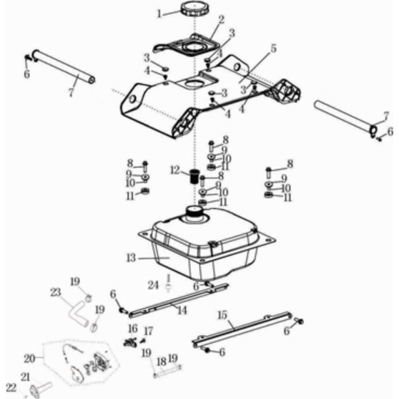 Fuel Tank Assembly for Loncin