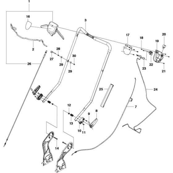 Handle Assembly for Husqvarna