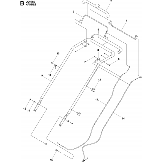 Handle Assembly for Husqvarna LC451 S