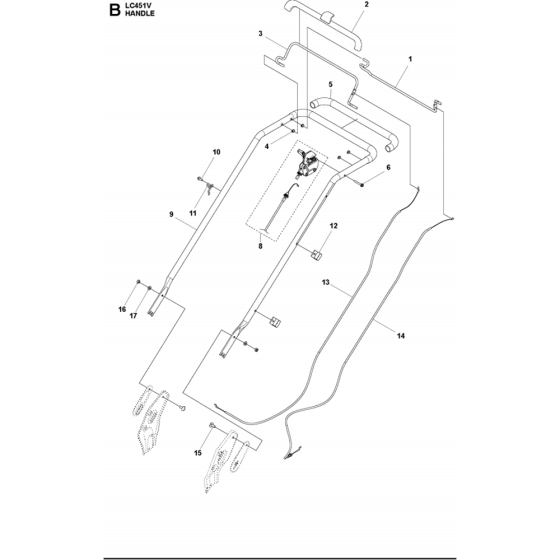 Handle Assembly for Husqvarna LC451 V
