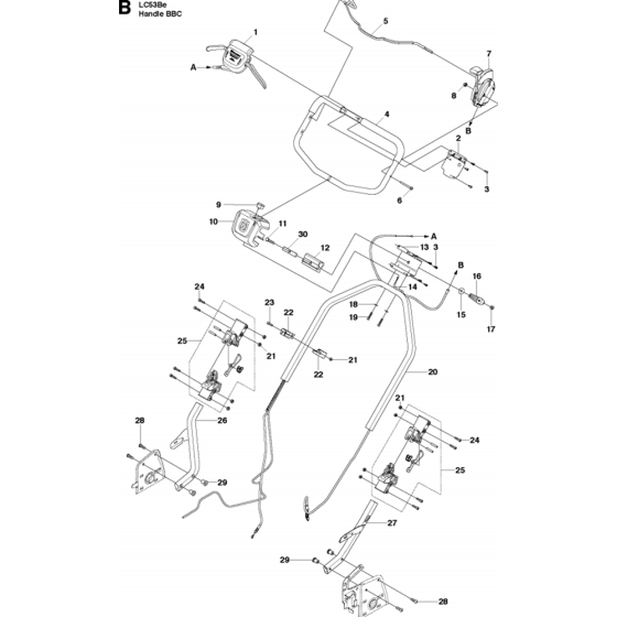 Handle Assembly for Husqvarna