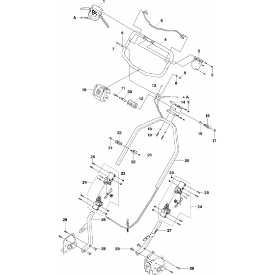Handle Assembly for Husqvarna LC53 E