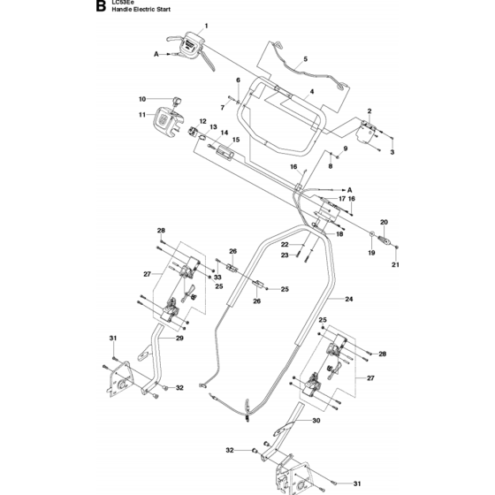 Handle Assembly for Husqvarna LC53 EE