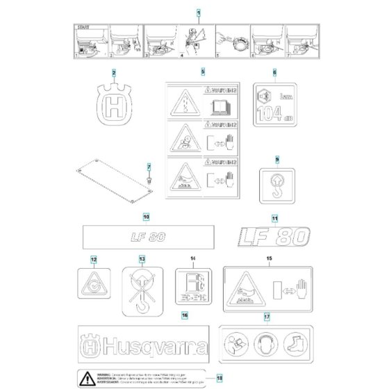 Husqvarna LF 80 LAT Decals