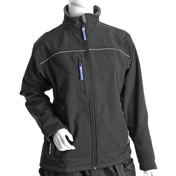 Ladies Soft Shell Jacket Windproof Breathable Fabric Fleece Lined Black LGE
