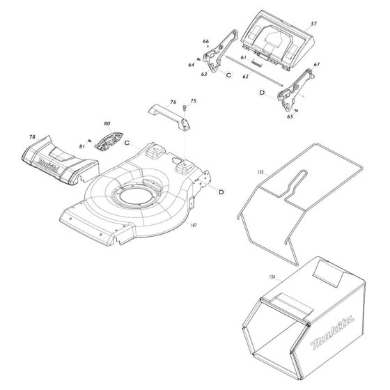 Deck Assembly for Makita LM002G