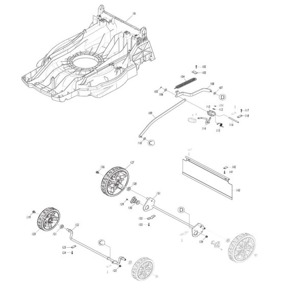 Wheel Assembly for Makita LM002J
