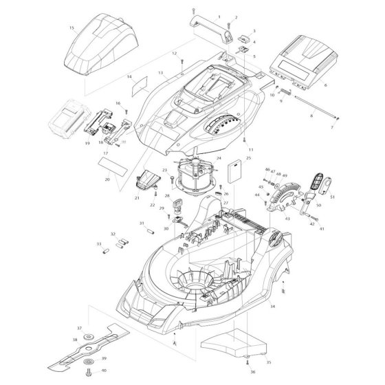 Deck Assembly for Makita LM430D