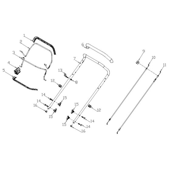 Handle Assembly for Harry Mower