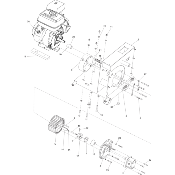 Engine and Pump Assembly