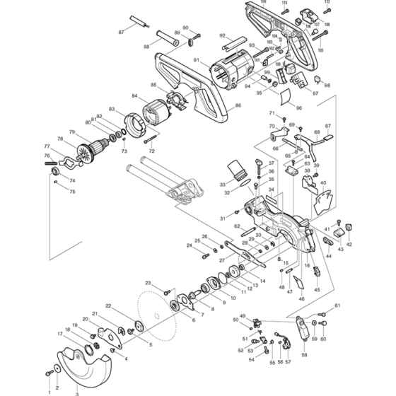 Makita LS0714L Mitre Saw Assembly