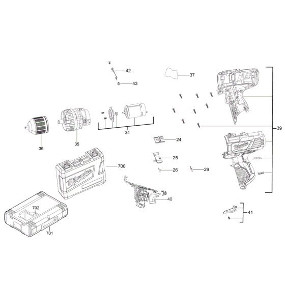 Milwaukee M12BDD Assembly