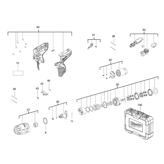 Milwaukee M12BIW14 Assembly
