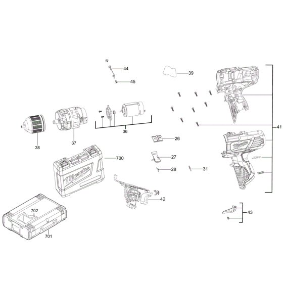 Milwaukee M12BPD Assembly
