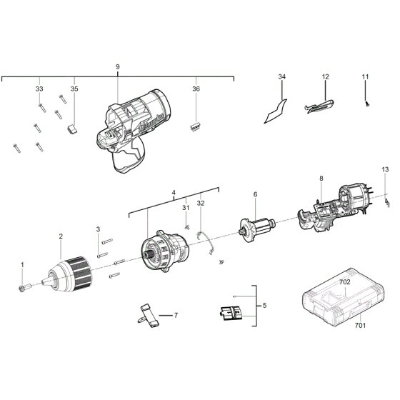 Milwaukee M12FDD Assembly