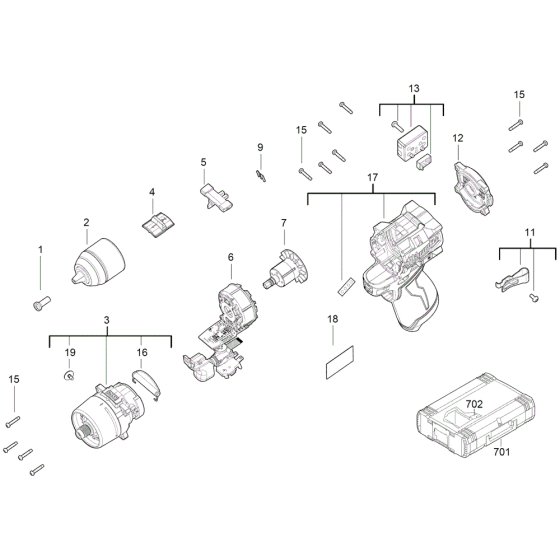 Milwaukee M12FDD2 Assembly