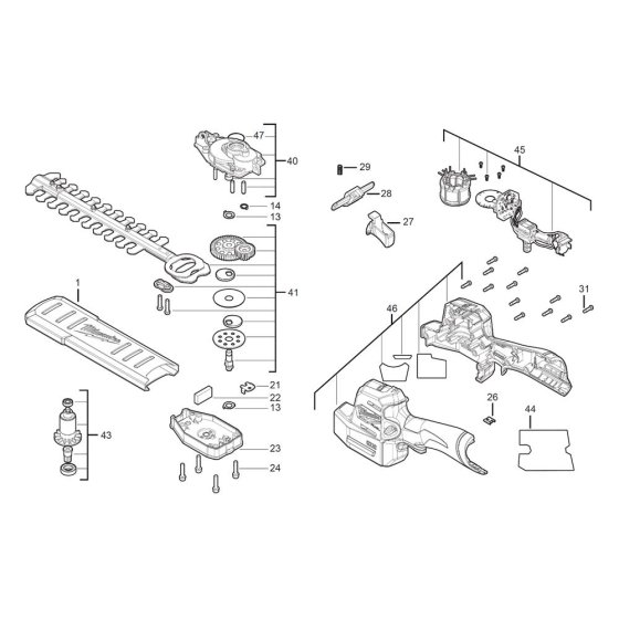 Milwaukee M12FHT20 Assembly