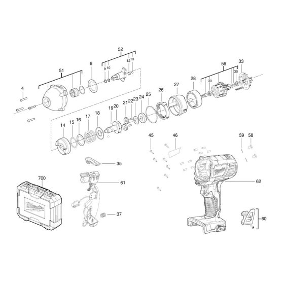 Milwaukee M18BIW38 Assembly