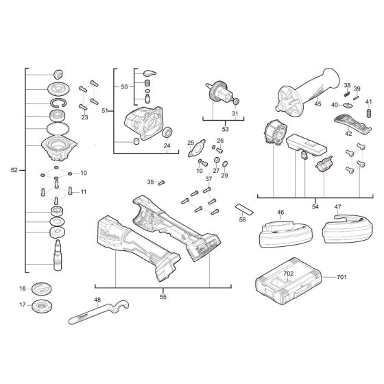 Milwaukee M18BLSAG125XPD Assembly