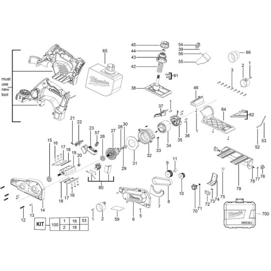 Milwaukee M18BP Assembly