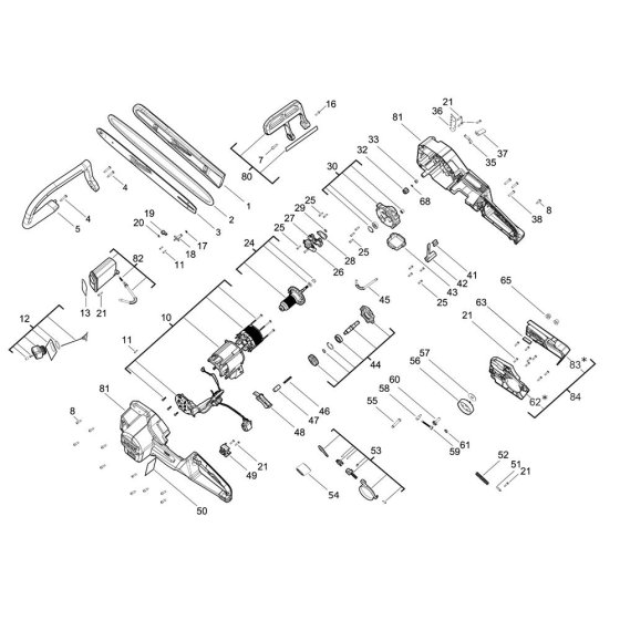 Milwaukee M18FCHS Chainsaw Assembly