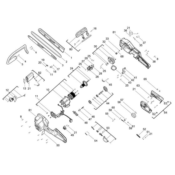 Milwaukee M18FCHS35 Chainsaw Assembly