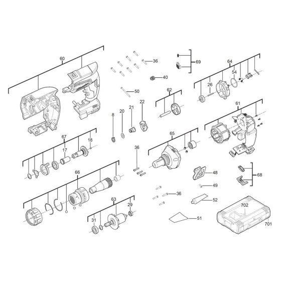 Milwaukee M18FSG Assembly