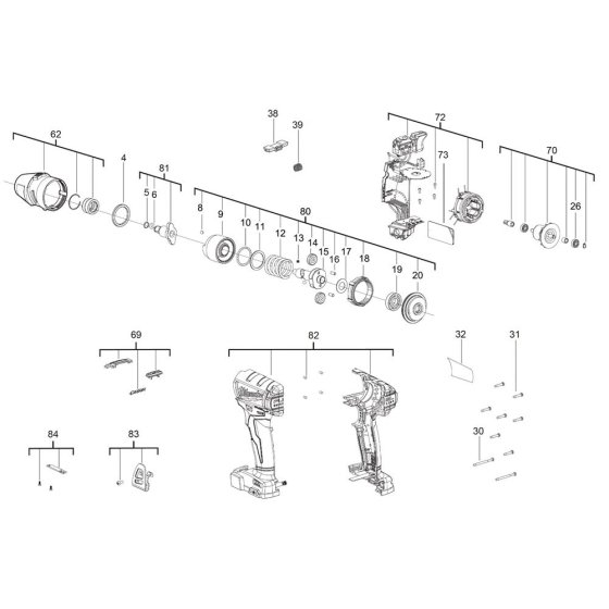 Milwaukee M18ONEIWF38 Assembly