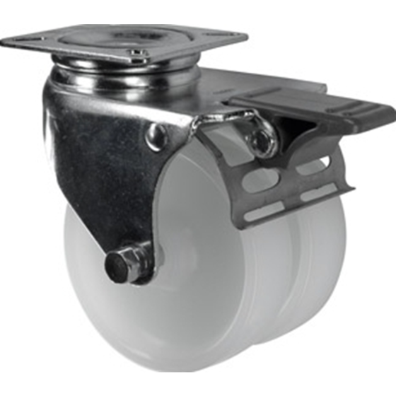 Twin Wheel Braked Castor