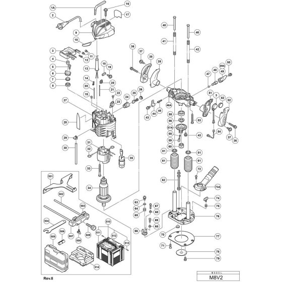Hikoki M8V2 Router Assembly